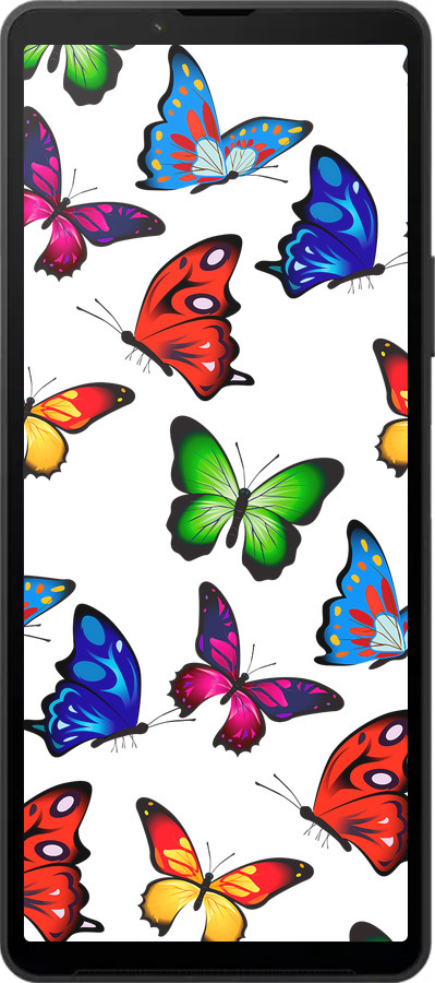 Силиконовый чехол Красочные мотыльки для Sony Xperia 10 VI - 4761u-3976 изображение 