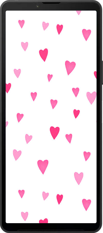 Силиконовый чехол Сердечки 2 для Sony Xperia 10 VI - 4763u-3976 изображение 