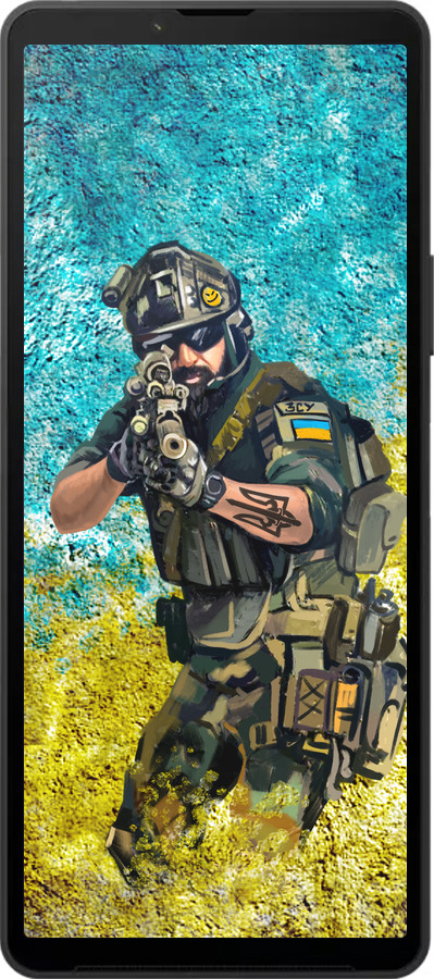 Силиконовый чехол Воин ЗСУ для Sony Xperia 10 VI - 5311u-3976 изображение 