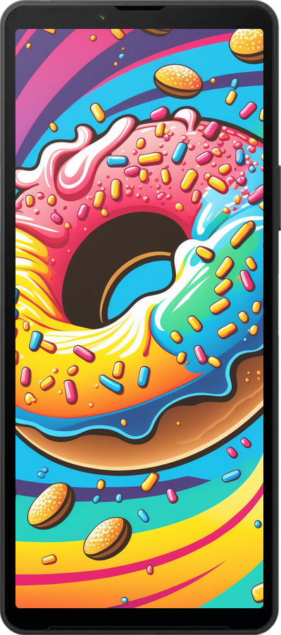 Силіконовий чехол Пончик веселка для Sony Xperia 10 VI - 5584u-3976 изображение 