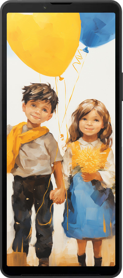 Силиконовый чехол Дети с шариками для Sony Xperia 10 VI - 5659u-3976 изображение 