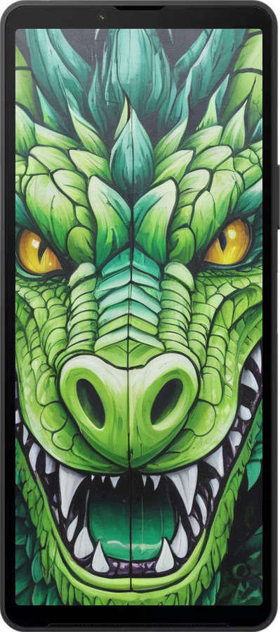 Силиконовый чехол Зелёный дракон для Sony Xperia 10 VI - 5816u-3976 изображение 