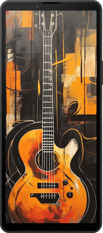 Силиконовый чехол Чехол для телефона Оранжевая Гитара для Sony Xperia 10 VI - 5934u-3976 изображение 