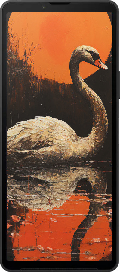 Силиконовый чехол Лебедь для Sony Xperia 10 VI - 5964u-3976 изображение 