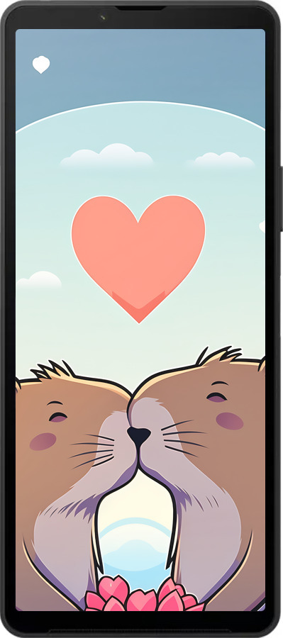 Силиконовый чехол Капибара любовь для Sony Xperia 10 VI - 6027u-3976 изображение 