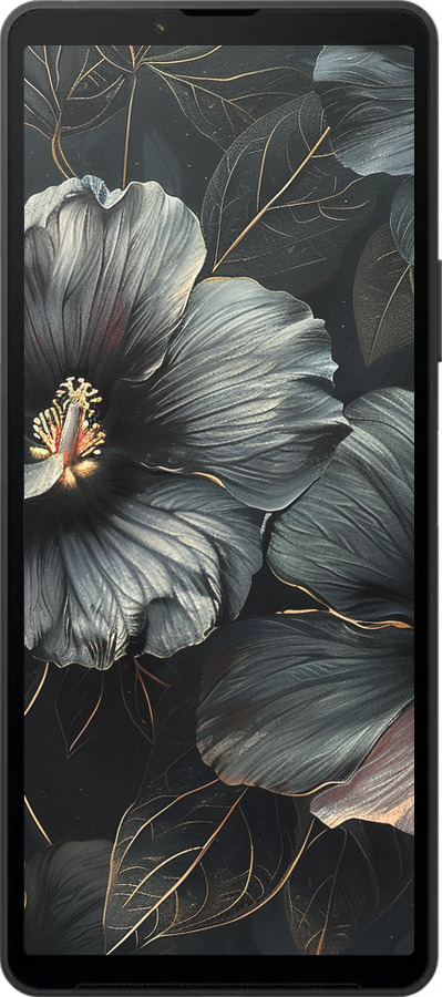 Силиконовый чехол Черные цветы для Sony Xperia 10 VI - 6031u-3976 изображение 