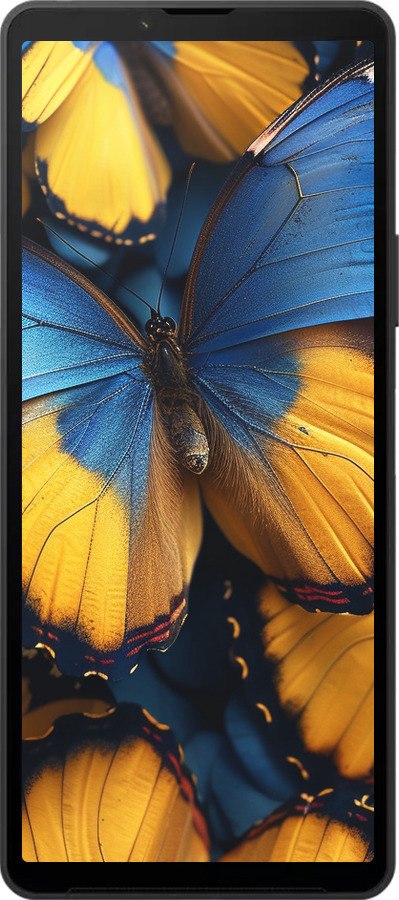 Силиконовый чехол Желто-голубые бабочки для Sony Xperia 10 VI - 6046u-3976 изображение 