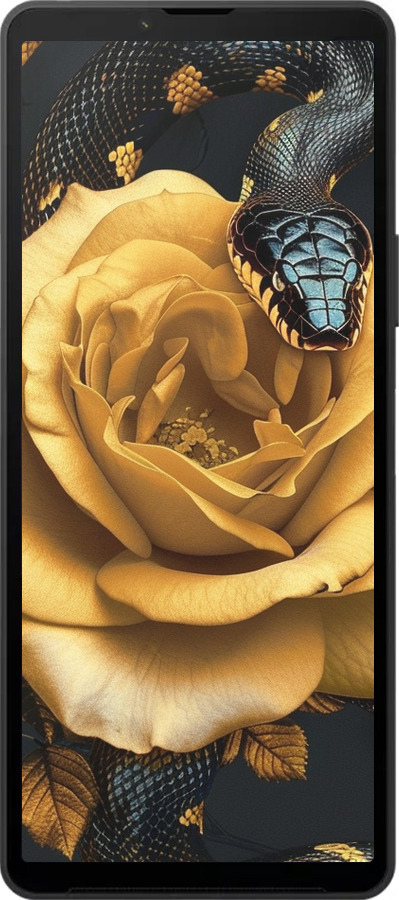 Силіконовий чехол Black snake and golden rose для Sony Xperia 10 VI - 6068u-3976 изображение 