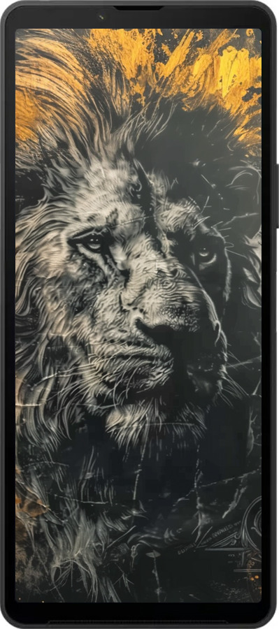 Силиконовый чехол Лев в золотых красках для Sony Xperia 10 VI - 6155u-3976 изображение 