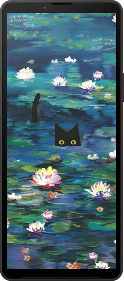 Силіконовий чехол с изображением водяных лилий и кошек для Sony Xperia 10 VI - 6257u-3976 изображение 