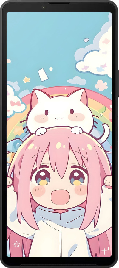 Силиконовый чехол Девочка аниме радуга для Sony Xperia 10 VI - 6304u-3976 изображение 