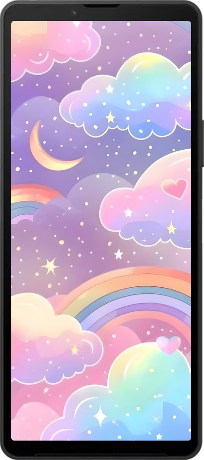 Силиконовый чехол Облака и радуга для Sony Xperia 10 VI - 6312u-3976 изображение 