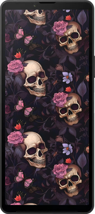 Силиконовый чехол Черепа и розы для Sony Xperia 10 VI - 6316u-3976 изображение 