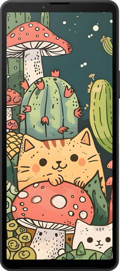 Силиконовый чехол Коты грибы для Sony Xperia 10 VI - 6321u-3976 изображение 