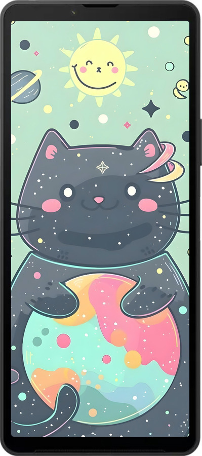 Силиконовый чехол Милый котик для Sony Xperia 10 VI - 6364u-3976 изображение 