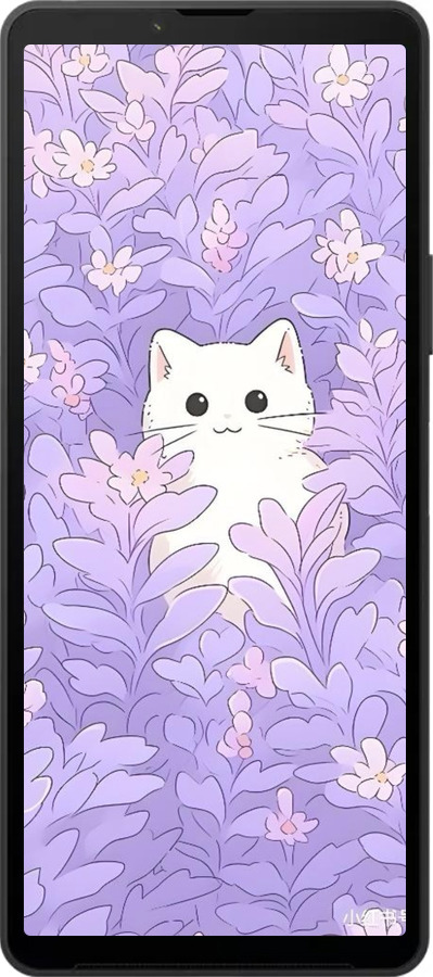 Силиконовый чехол Котик в цветах для Sony Xperia 10 VI - 6390u-3976 изображение 