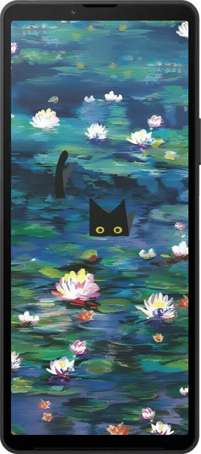 Силиконовый чехол Чехол с изображением водяных лилий Моне и кошек для Sony Xperia 10 VI - 6399u-3976 изображение 