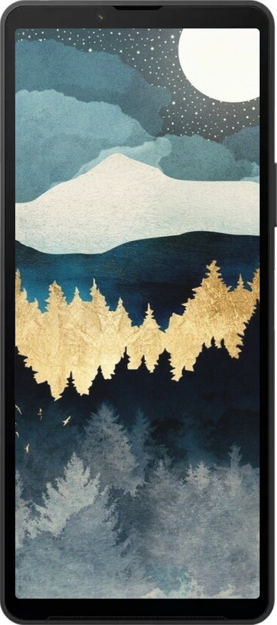 Силіконовий чехол Нічний краєвид з лісом та горами для Sony Xperia 10 VI - 6493u-3976 изображение 