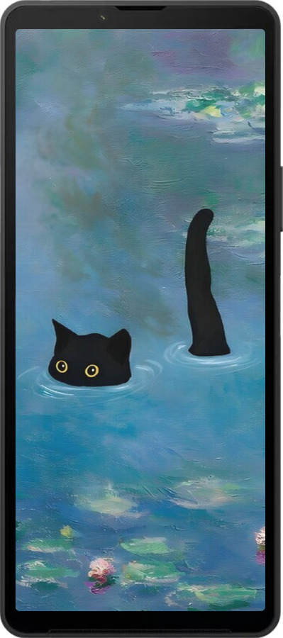 Силіконовий чехол Із зображенням кота та водяної лілії Monet для Sony Xperia 10 VI - 6519u-3976 изображение 