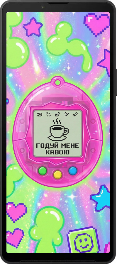 Силиконовый чехол Y2K Aesthetic Retro Pet: Годуй мене кавою для Sony Xperia 10 VI - 6784u-3976 изображение 