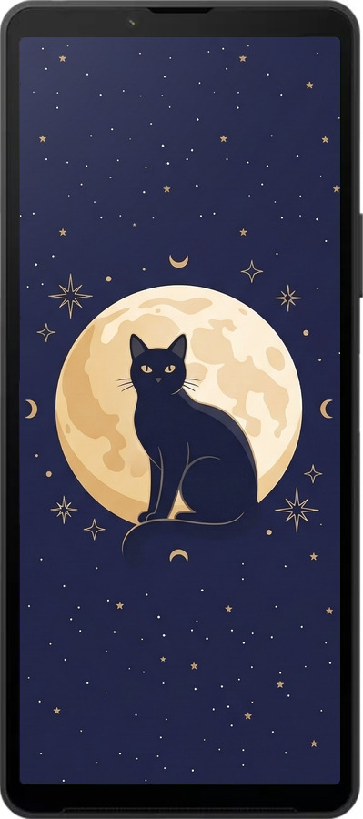 Силиконовый чехол Cute Cat Celestial/Witchy для Sony Xperia 10 VI - 6787u-3976 изображение 