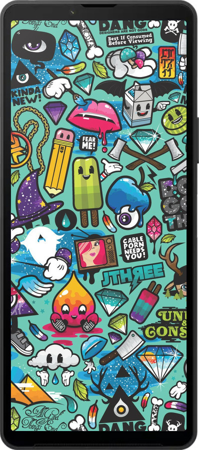 Силиконовый чехол Стикер бомбинг 1 для Sony Xperia 10 VI - 693u-3976 изображение 