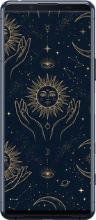 2D пластиковий чехол Celestial Harmony: Sun & Moon Gold Mystic Pattern для Sony Xperia 5 II - 6778t-2258 изображение 