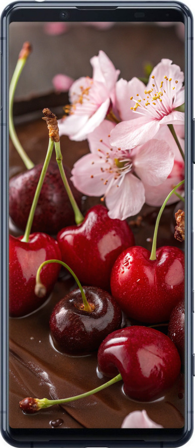 2D пластиковий чехол Вишня у шоколаді для Sony Xperia 5 II - 6698t-2258 изображение 