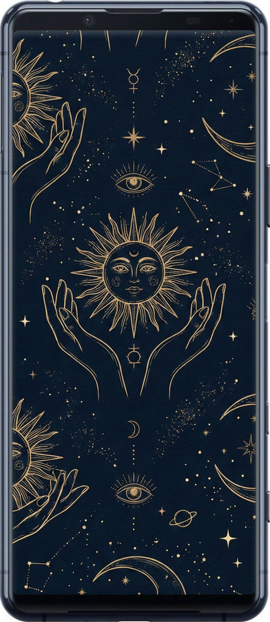 2D пластиковий чехол Celestial Harmony: Sun & Moon Gold Mystic Pattern для Sony Xperia 5 II - 6778t-2258 изображение 