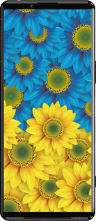 Силиконовый чехол Жёлто-голубые цветы для Sony Xperia 5 III - 1048u-2580 изображение 