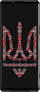 Силиконовый чехол Герб - вышиванка на черном фоне для Sony Xperia 5 III - 1196u-2580 изображение 