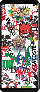 Силиконовый чехол Many different logos для Sony Xperia 5 III - 4022u-2580 изображение 