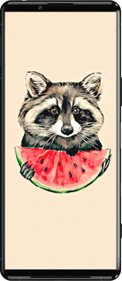 Силиконовый чехол Енотик с арбузом для Sony Xperia 5 III - 4605u-2580 изображение 