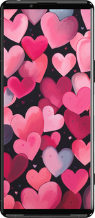 Силиконовый чехол Сердечки 4 для Sony Xperia 5 III - 5662u-2580 изображение 