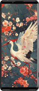 Силиконовый чехол Сакура и аист для Sony Xperia 5 III - 6108u-2580 изображение 