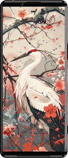 Силиконовый чехол Аист в цвету сакуры для Sony Xperia 5 III - 6109u-2580 изображение 
