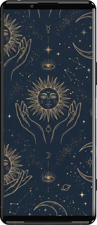 Силиконовый чехол Celestial Harmony: Sun & Moon Gold Mystic Pattern для Sony Xperia 5 III - 6778u-2580 изображение 