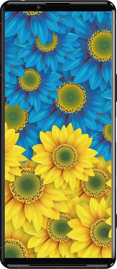 Силиконовый чехол Жёлто-голубые цветы для Sony Xperia 5 III - 1048u-2580 изображение 