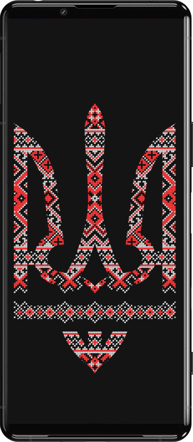 Силиконовый чехол Герб - вышиванка на черном фоне для Sony Xperia 5 III - 1196u-2580 изображение 