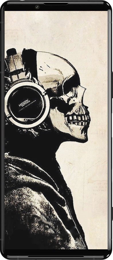 Силиконовый чехол Скелет-меломан v2 для Sony Xperia 5 III - 1200u-2580 изображение 