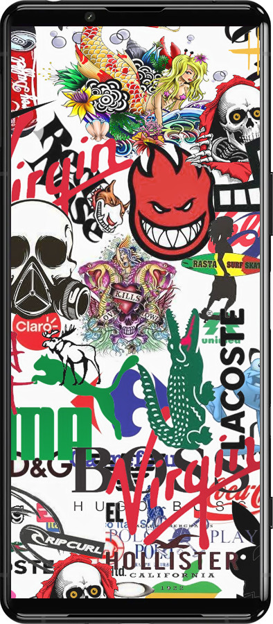 Силиконовый чехол Many different logos для Sony Xperia 5 III - 4022u-2580 изображение 