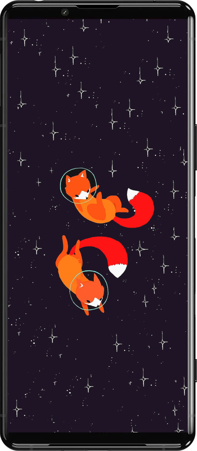 Силиконовый чехол Лисички в космосе для Sony Xperia 5 III - 4519u-2580 изображение 