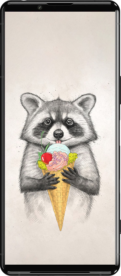 Силиконовый чехол Енотик с мороженым для Sony Xperia 5 III - 4602u-2580 изображение 
