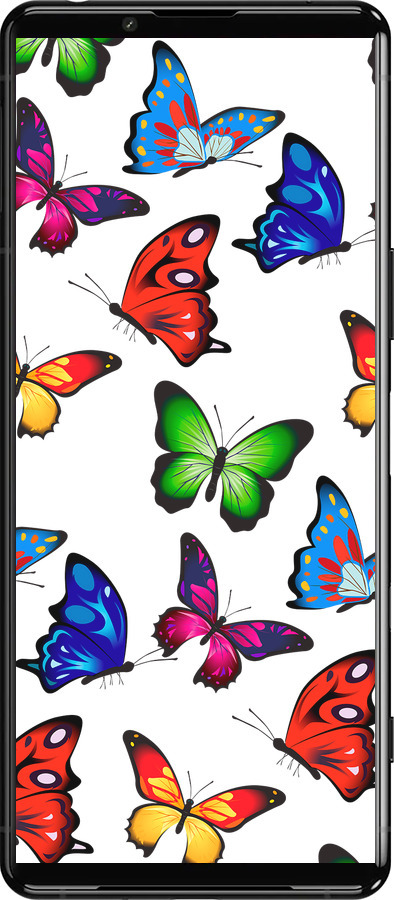Силиконовый чехол Красочные мотыльки для Sony Xperia 5 III - 4761u-2580 изображение 