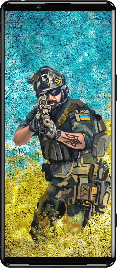 Силиконовый чехол Воин ЗСУ для Sony Xperia 5 III - 5311u-2580 изображение 