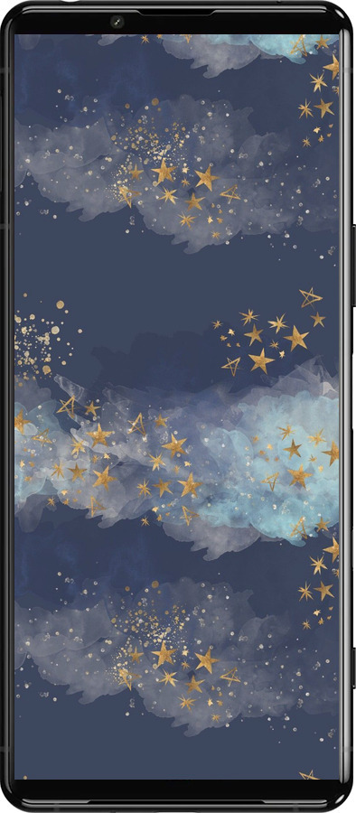 Силиконовый чехол Ночь золотые звезды для Sony Xperia 5 III - 5421u-2580 изображение 