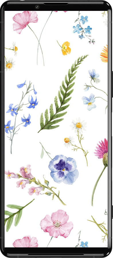 Силиконовый чехол Цветочный фон v2 для Sony Xperia 5 III - 5472u-2580 изображение 