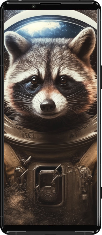 Силіконовий чехол Єнот-австронавт для Sony Xperia 5 III - 5581u-2580 изображение 