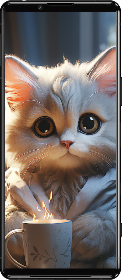 Силіконовий чехол Білий кіт для Sony Xperia 5 III - 5646u-2580 изображение 