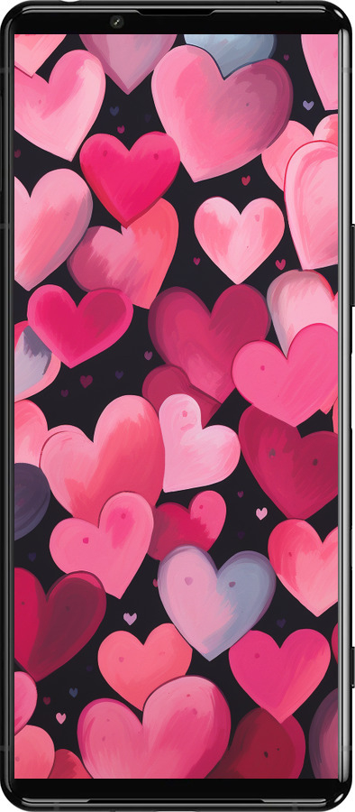 Силиконовый чехол Сердечки 4 для Sony Xperia 5 III - 5662u-2580 изображение 